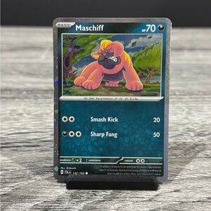 Pokémon | Paldea Evolved #142/193 (Holo): Maschiff (2023) - Trading Card